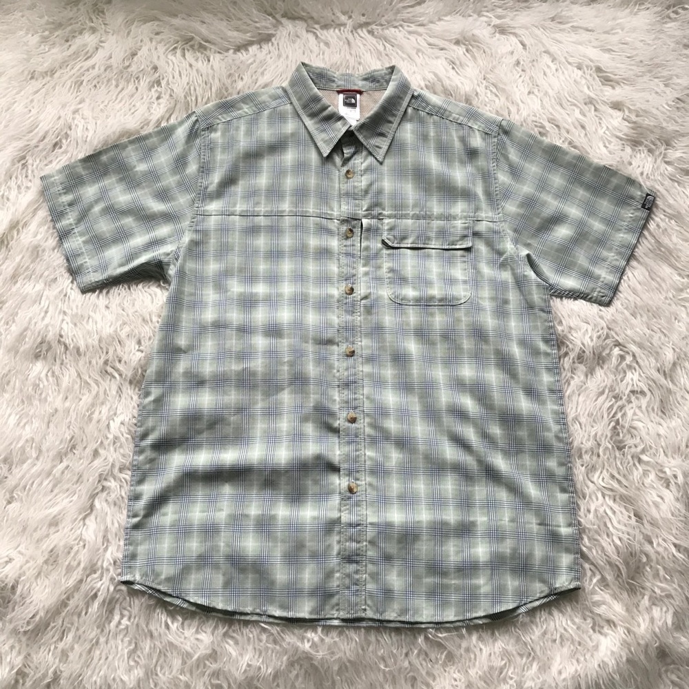 NORTH FACE CHECK PLAID BUTTON DOWN‎ SHIRT